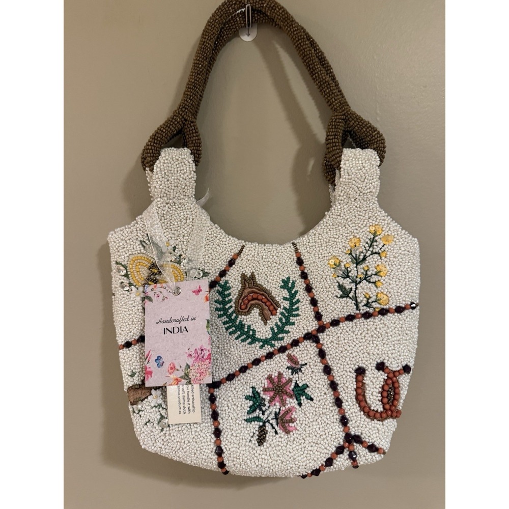 New Release Handcrafted in India Cowboy Western Horse Beaded Bag Viral TikTok - Picture 2 of 3